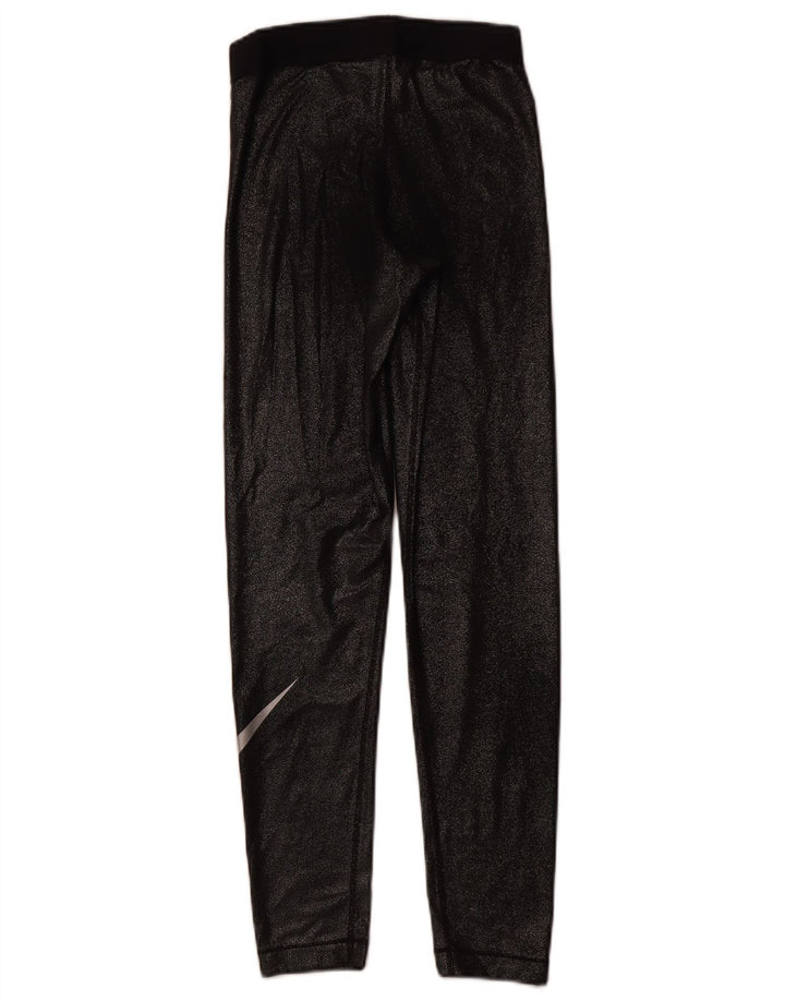 Damskie legginsy NIKE Dri Fit Graphic UK 8, małe, czarne, poliestrowe