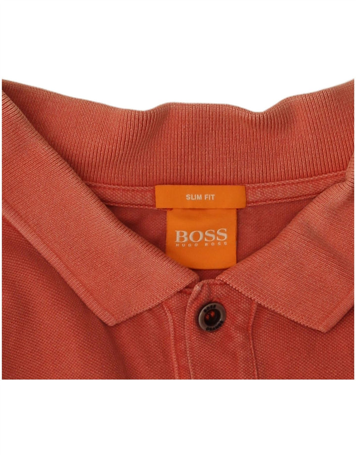 Męska koszulka polo Slim Fit Hugo Boss, duża, pomarańczowa
