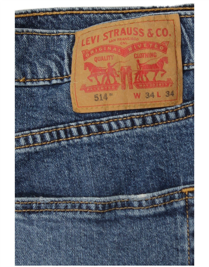 Męskie jeansy Levi's 514 Straight W34 L32 Niebieskie bawełniane