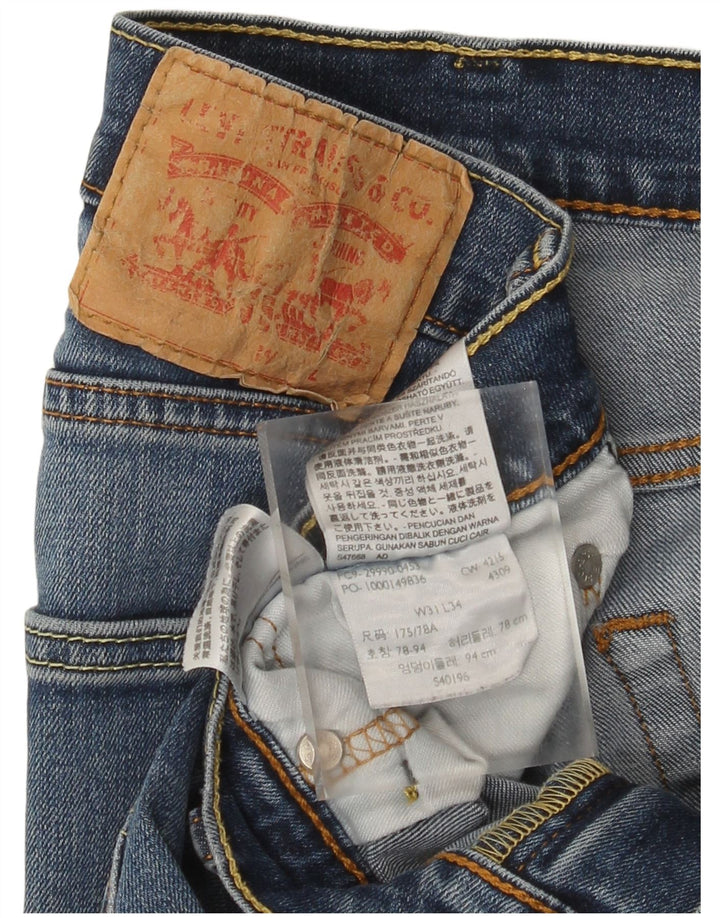 Męskie proste dżinsy Levi's W31 L34 Niebieskie bawełniane