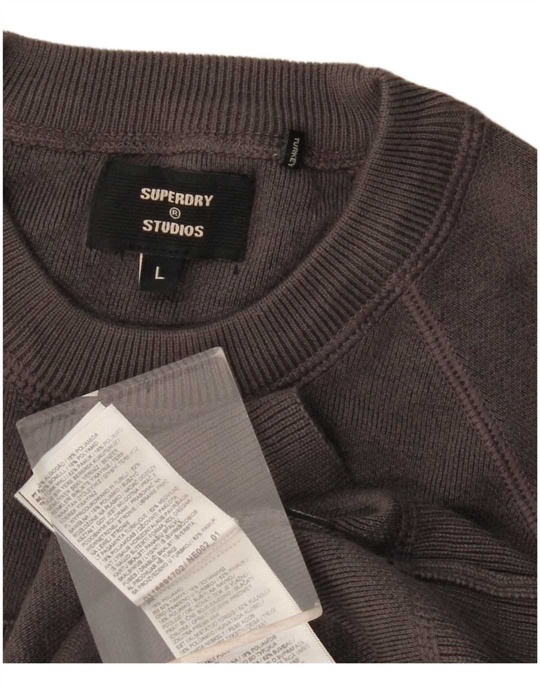 Męski sweter Superdry, duży, szary, bawełniany