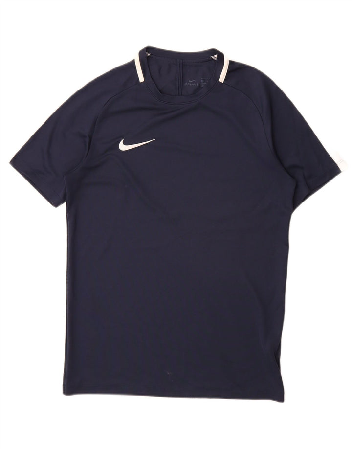 Męski T-shirt Nike Dri Fit, mały, granatowy, poliestrowy