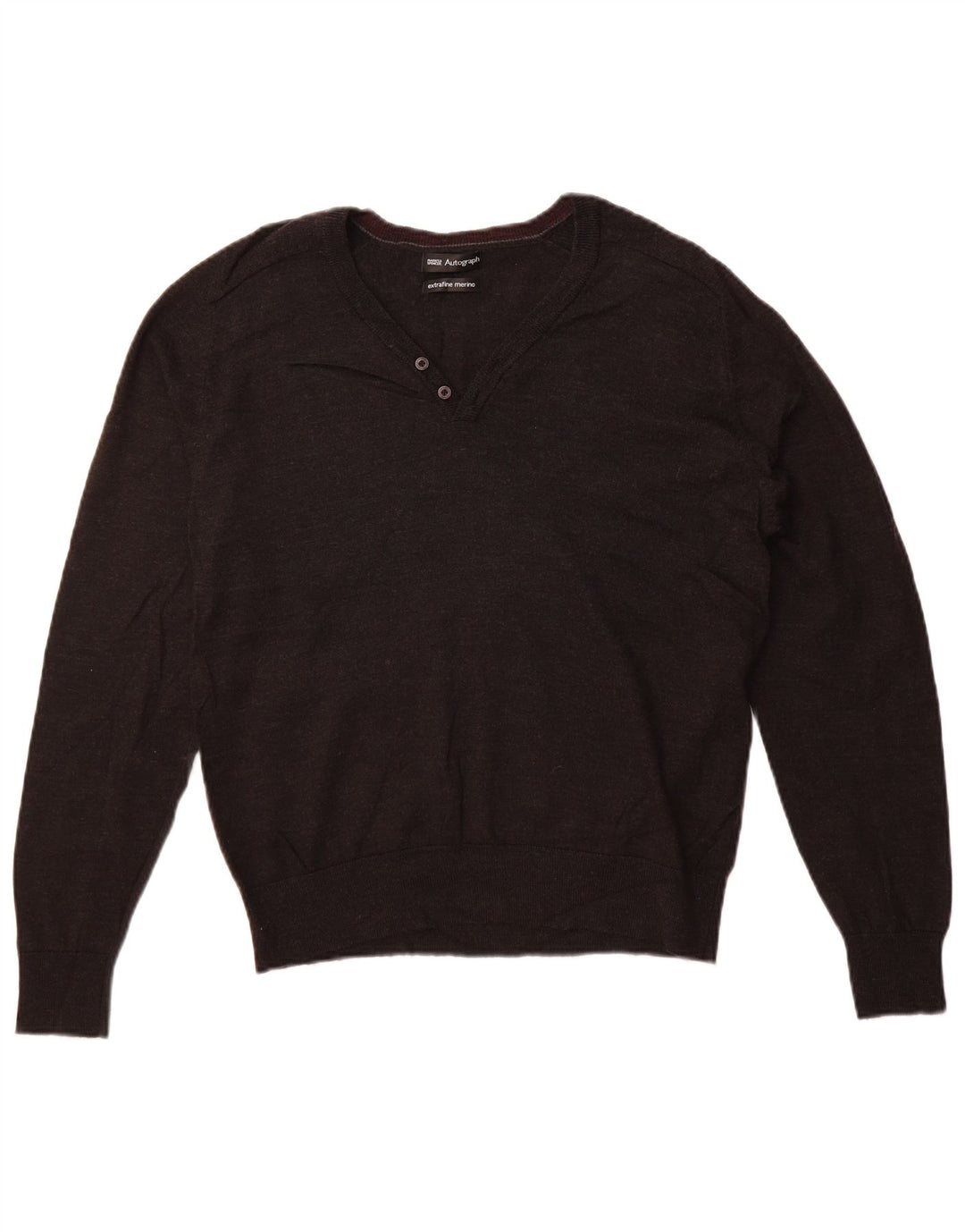 Marks & Spencer Damski sweter z dekoltem w kształcie litery V, UK 16, duży, szary