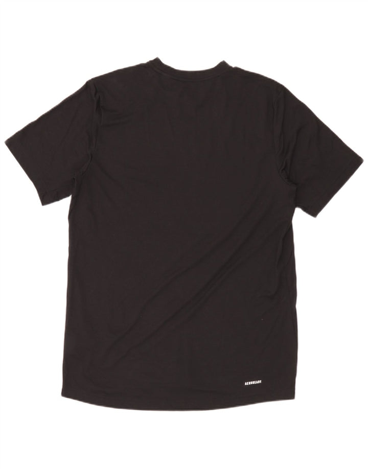 Męska koszulka z grafiką Adidas Aeroready Top, średni czarny poliester
