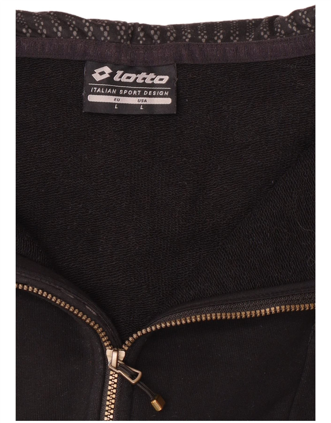 Damski sweter z kapturem i zamkiem Lotto UK 14, duży, czarny