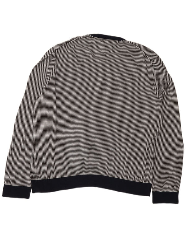 Męski sweter z okrągłym dekoltem TOMMY HILFIGER 2XL granatowy w prążki