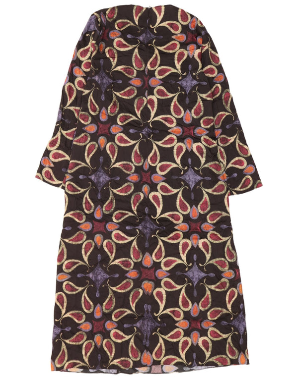 Damska sukienka maxi z długim rękawem Zara UK 18 XL Czarny poliester Paisley