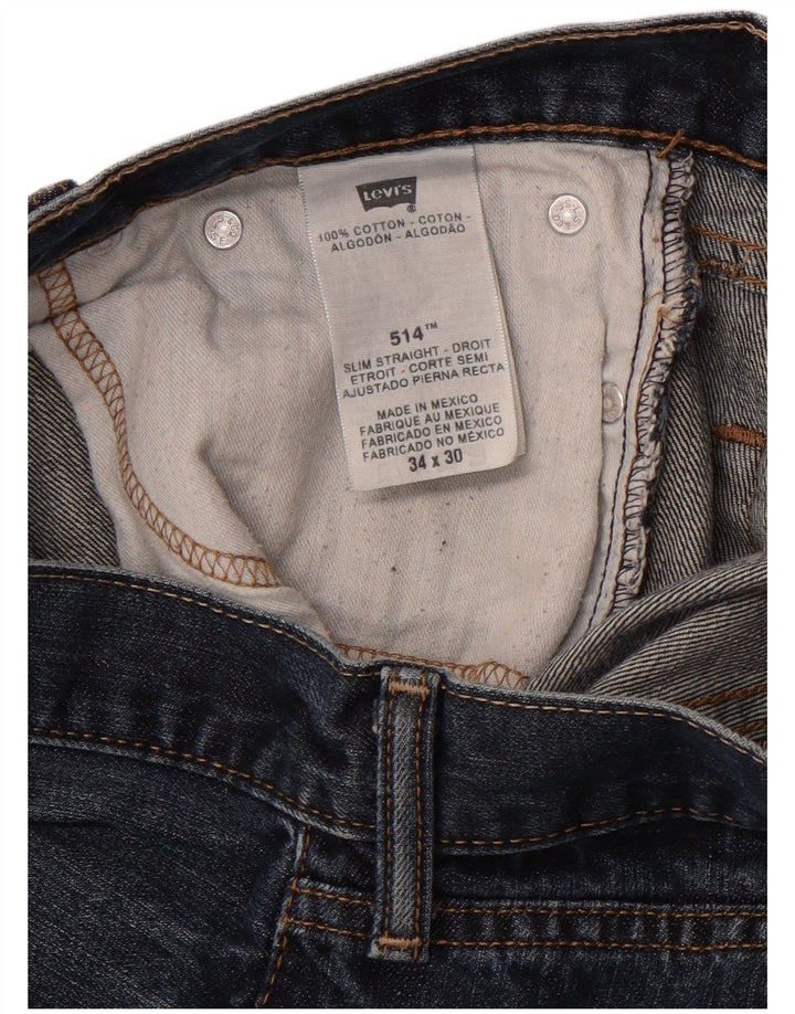 Męskie jeansy Levi's 514 Slim Fit Straight W34 L27 Niebieskie bawełniane klasyczne
