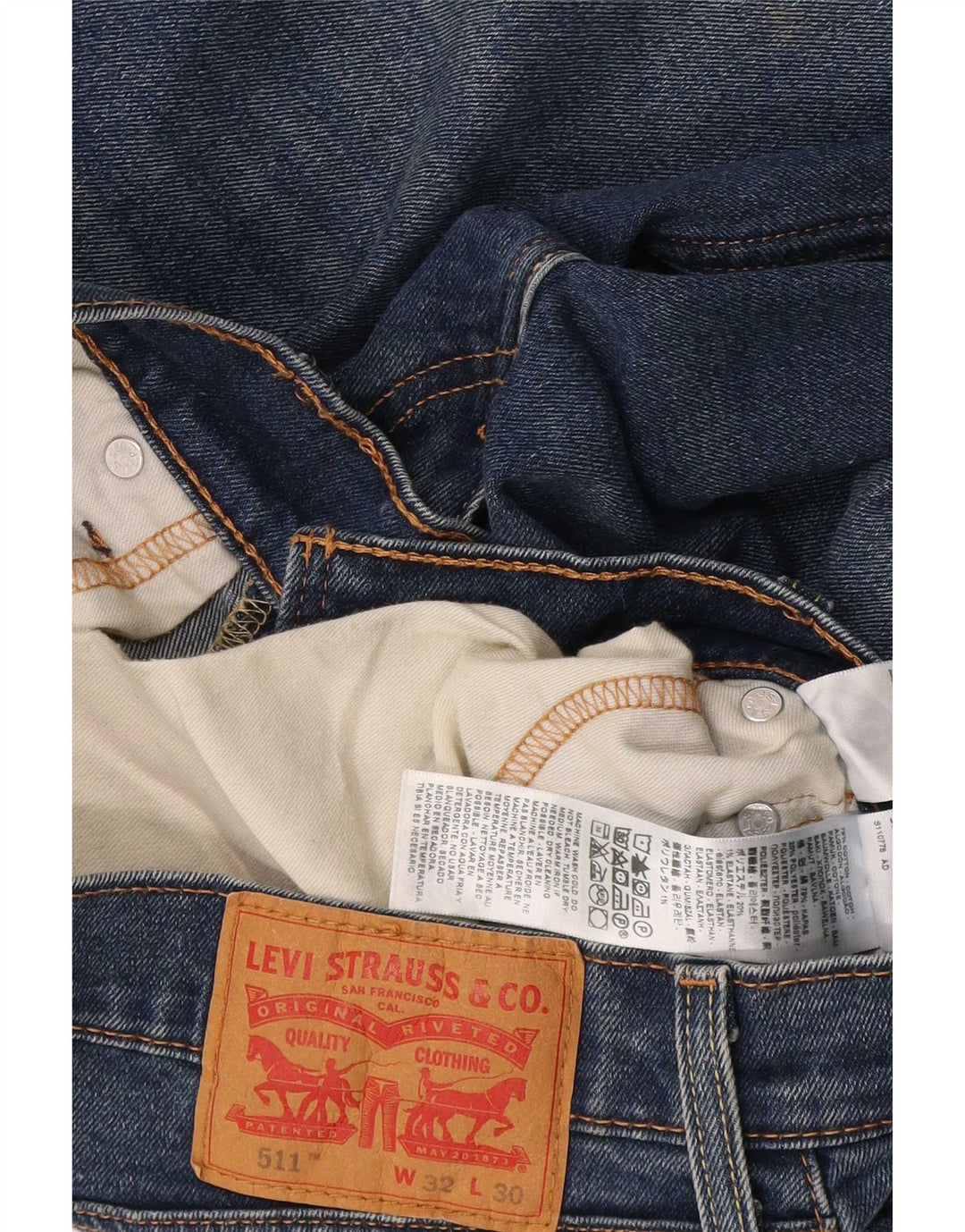 Męskie jeansy Levi's 511 Slim W32 L30 Niebieska bawełna