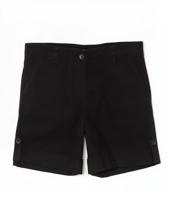Marks & Spencer Damskie spodenki Chino UK 10 Small W32 Czarne bawełniane
