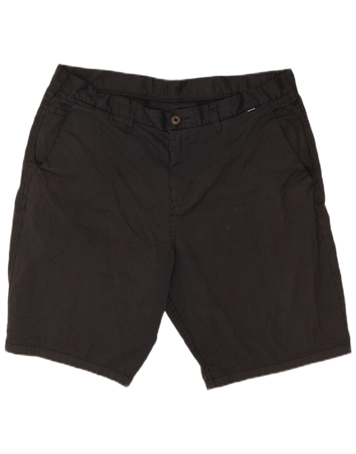 Męskie spodenki chino Hurley W38 XL, czarny, poliester w prążki
