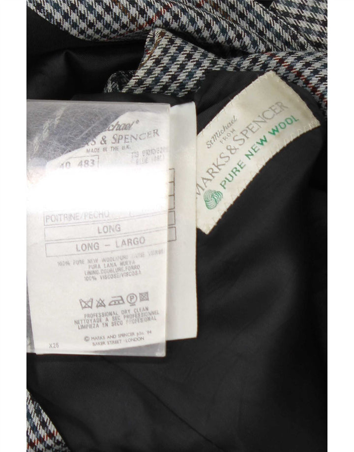 Marks & Spencer Męska marynarka zapinana na 2 guziki UK 46 XL, wełniana niebieska kratka