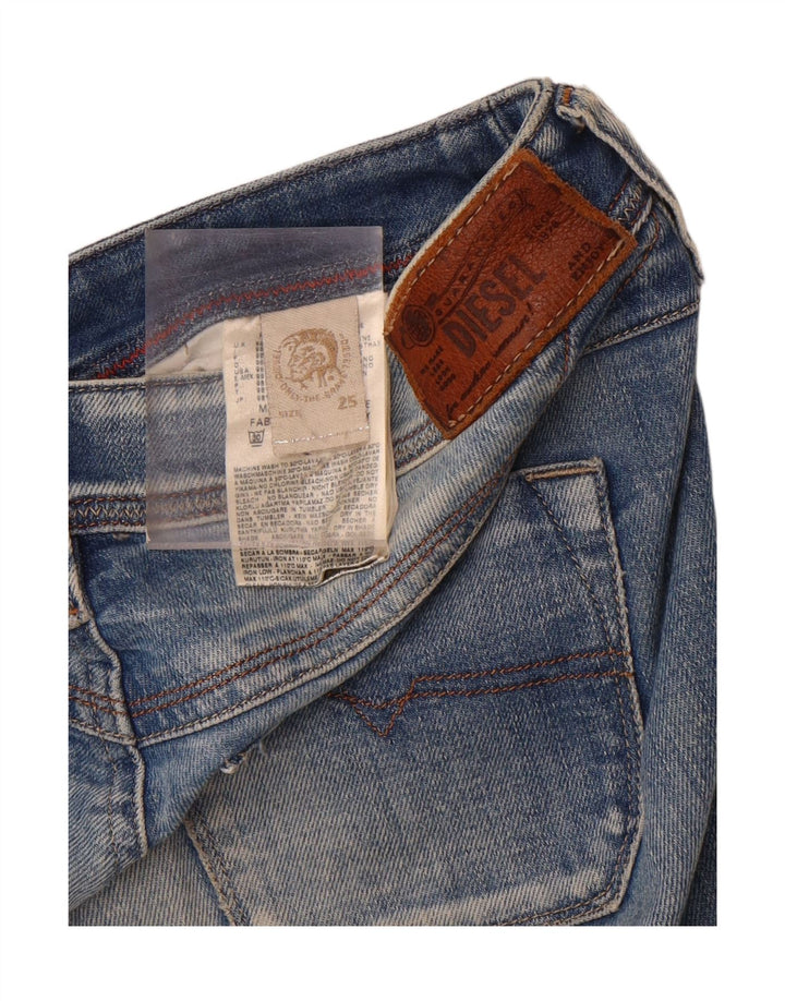 DIESEL Womens Straight Jeans W25 L31 Blue Cotton