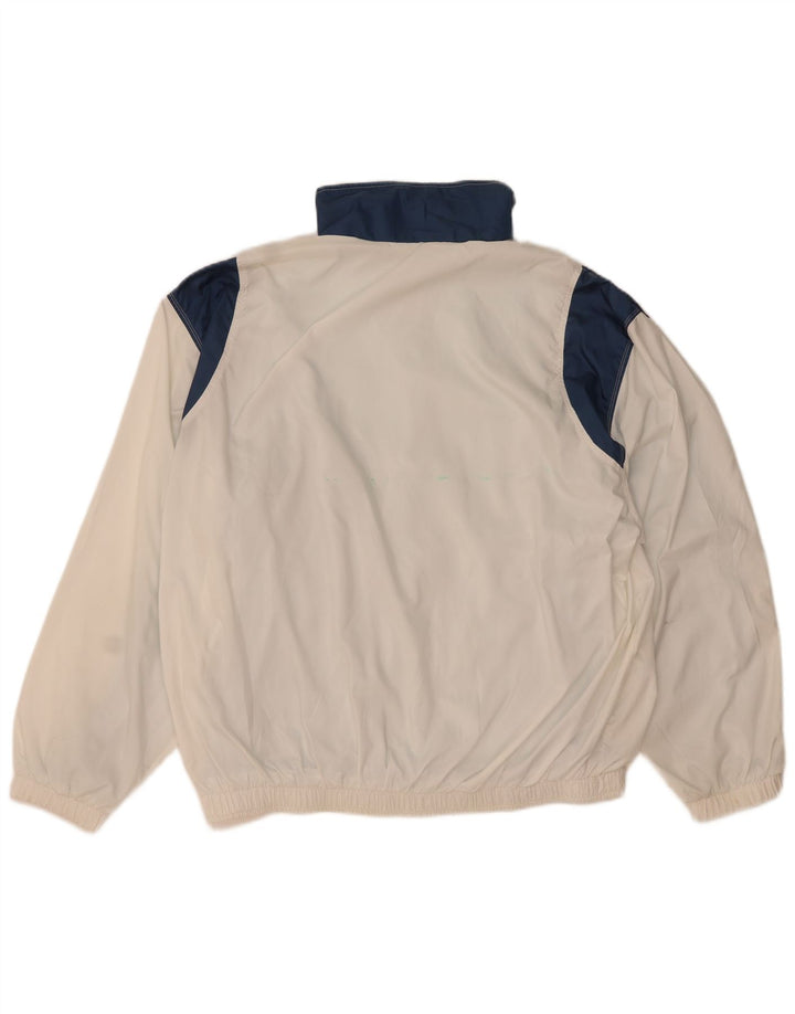 Męska kurtka dresowa Ellesse UK 44 XL, biały poliester z blokami kolorów