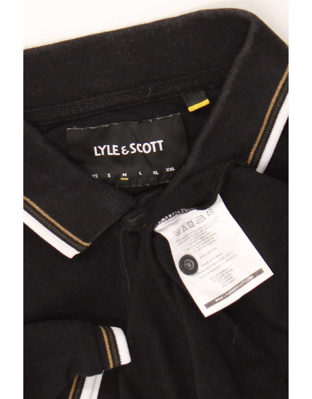 Męska koszulka polo Lyle & Scott, bawełniana, w średnie czarne paski