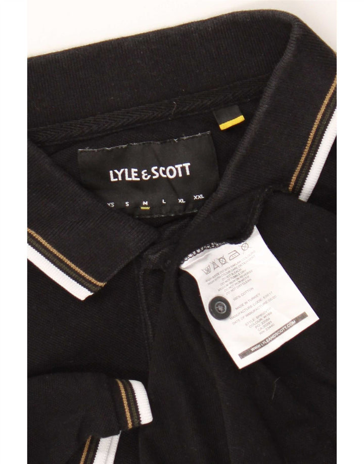 Męska koszulka polo Lyle & Scott, bawełniana, w średnie czarne paski