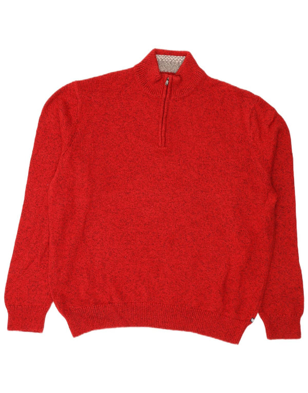 Męski sweter z zamkiem błyskawicznym Chaps 2XL, bawełniany w czerwone plamki