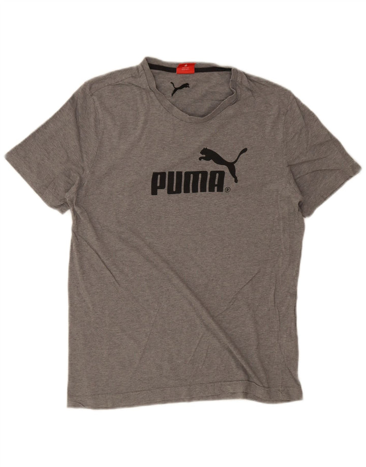Męski T-shirt z grafiką Puma, średni szary, nakrapiany