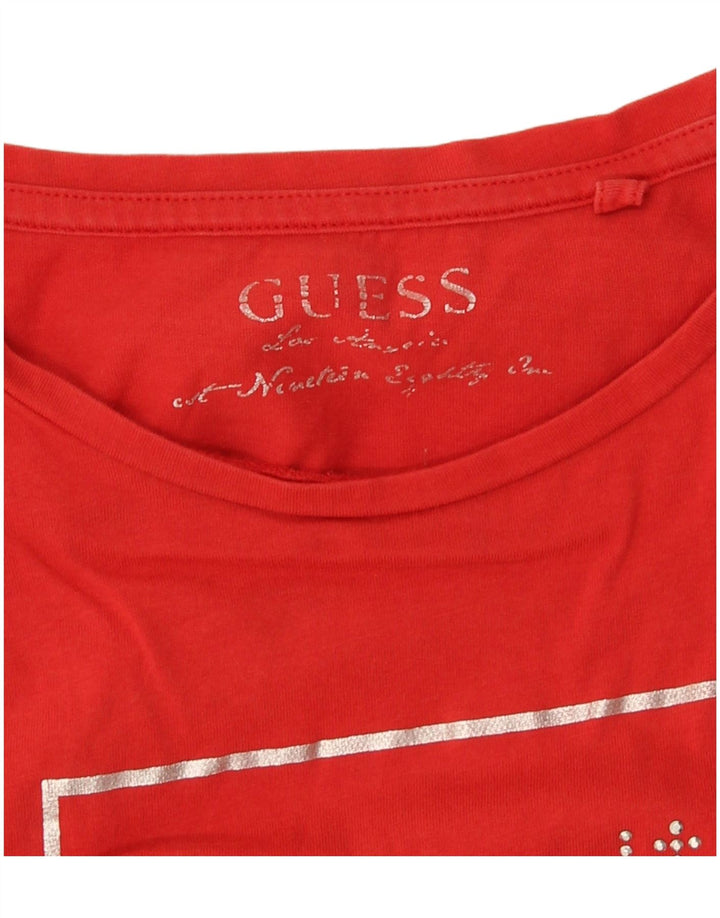 Damska koszulka graficzna Guess Top UK 12 Medium Red