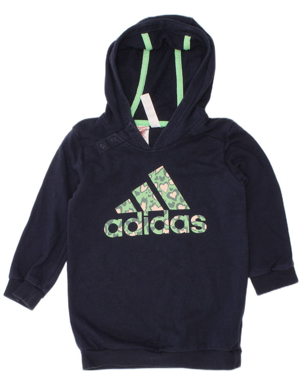 Adidas Baby Girls Graphic Bluza z kapturem 18-24 miesięcy Granatowa bawełna