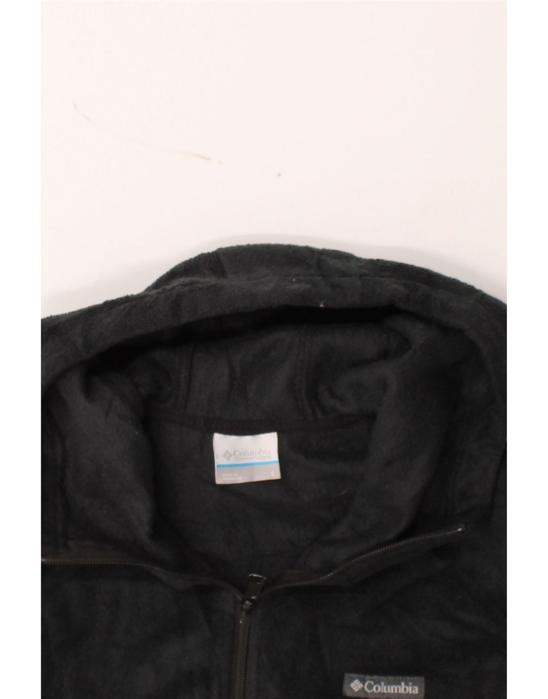 COLUMBIA Womens Hooded Fleece Jacket UK 10 Small Black Polyester Vintage Columbia and Second-Hand Columbia from Messina Hembry 