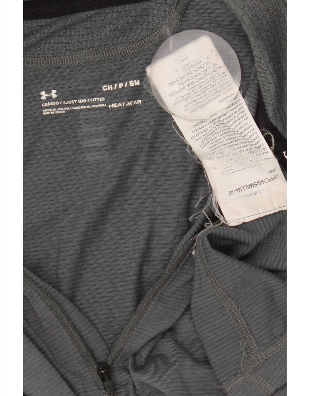 Męska koszulka Under Armour Heat Gear z zamkiem błyskawicznym i długim rękawem, mały, szary poliester
