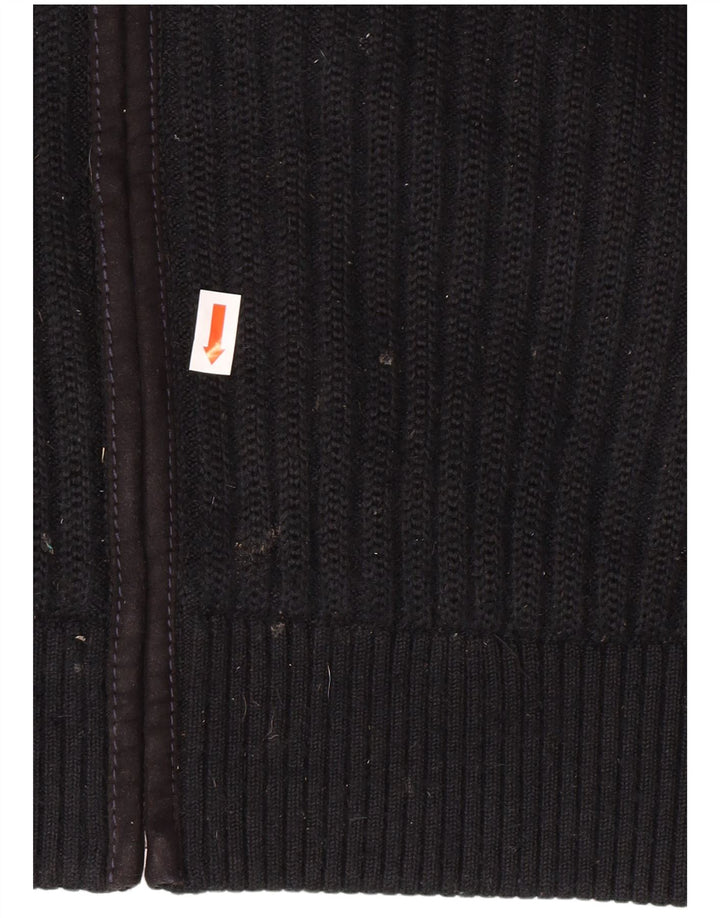 Męski sweter kardigan Pierre Cardin IT 56 XL, czarny poliester