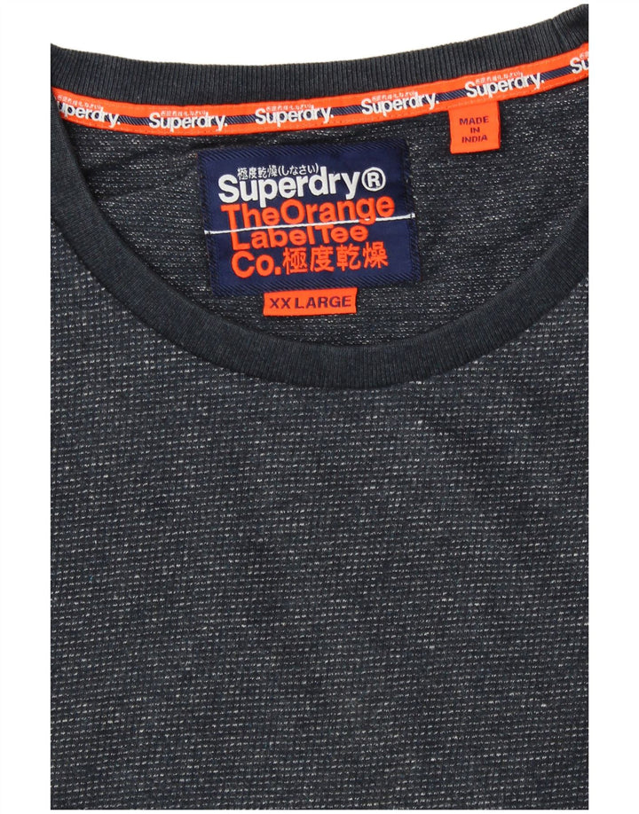 T-shirt męski Superdry, 2XL, granatowa, bawełniana w cętki