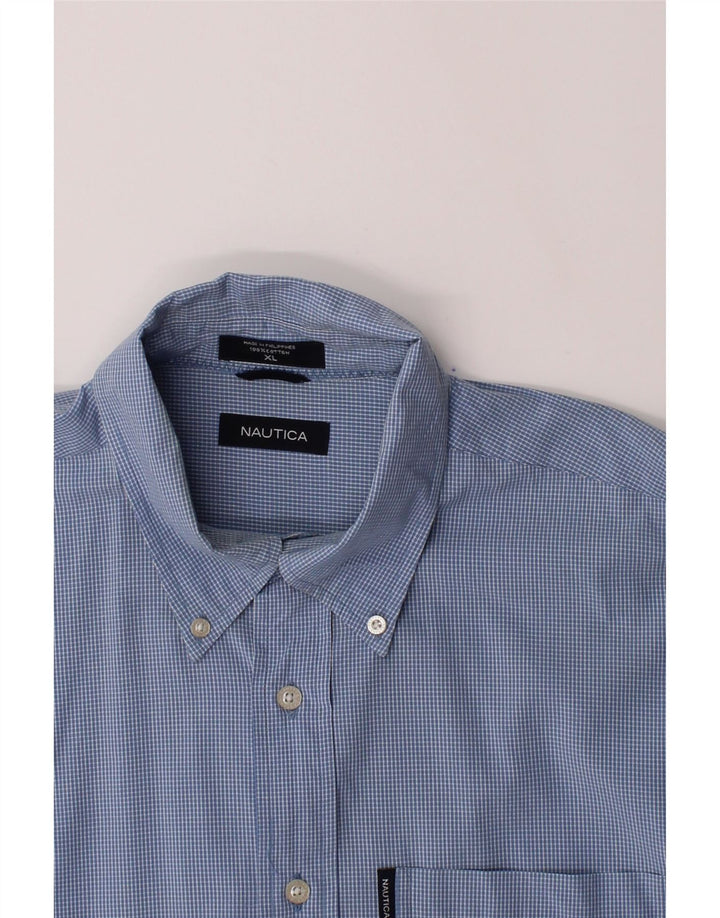 NAUTICA Mens Shirt XL Blue Gingham Cotton Vintage Nautica and Second-Hand Nautica from Messina Hembry 