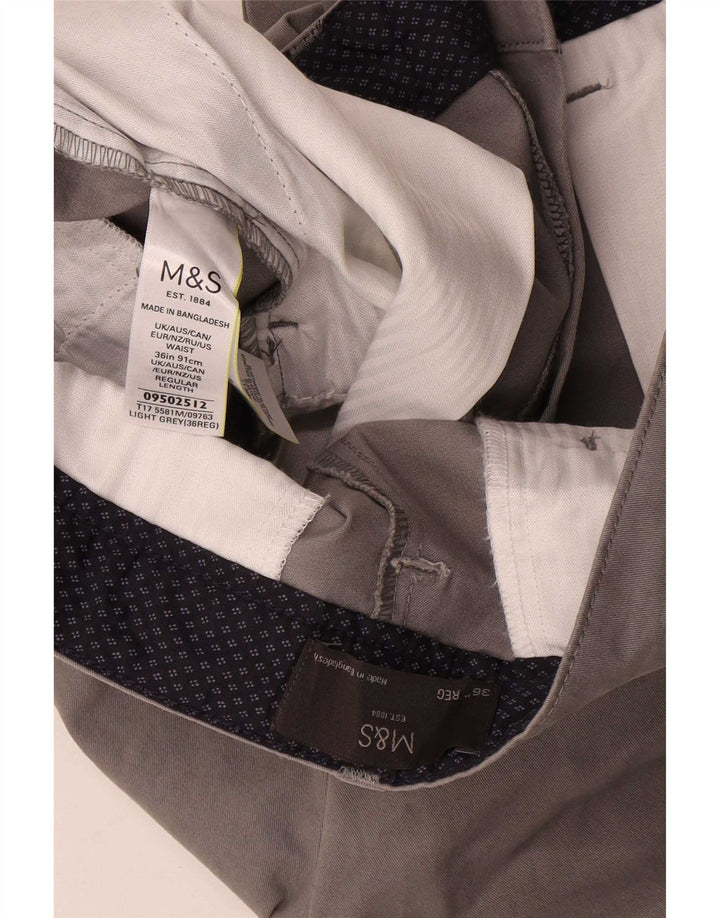 Męskie spodenki Chino Marks & Spencer W36, duże, szare, bawełniane