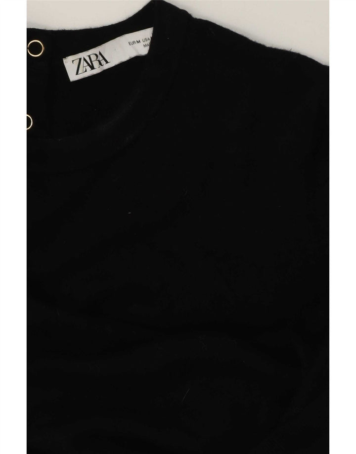 T-shirt damski Zara Top UK 14 Średni czarny