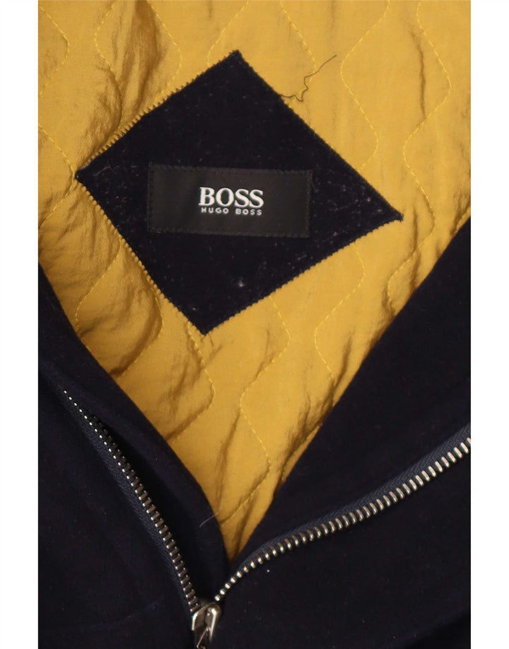 Męska kurtka bomberka Hugo Boss IT 48 Średni granatowy wełniany