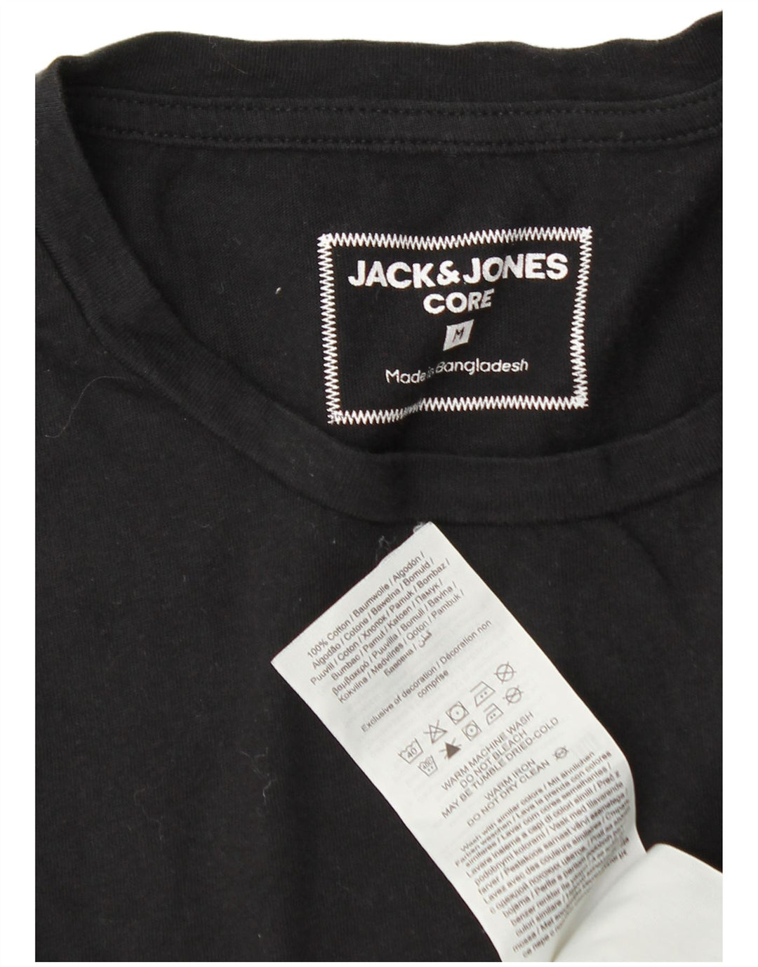 Męski graficzny top Jack & Jones z długim rękawem, średnio czarny, bawełniany