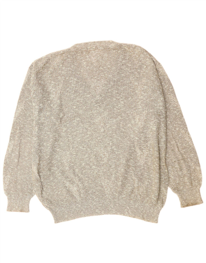 Męski sweter Rasica z dekoltem w kształcie litery V, XL, szary, nakrapiany
