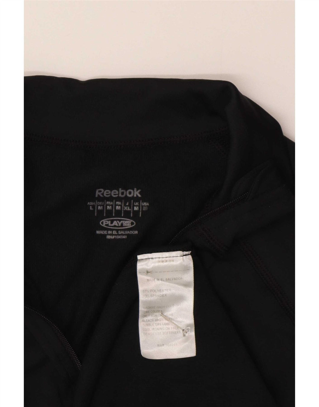 Damski dres Reebok z zamkiem błyskawicznym, UK 12, średni czarny poliester