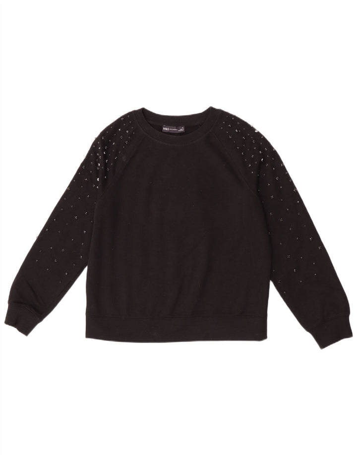 Marks & Spencer Damski sweter oversize UK 6 XS, czarny, bawełniany