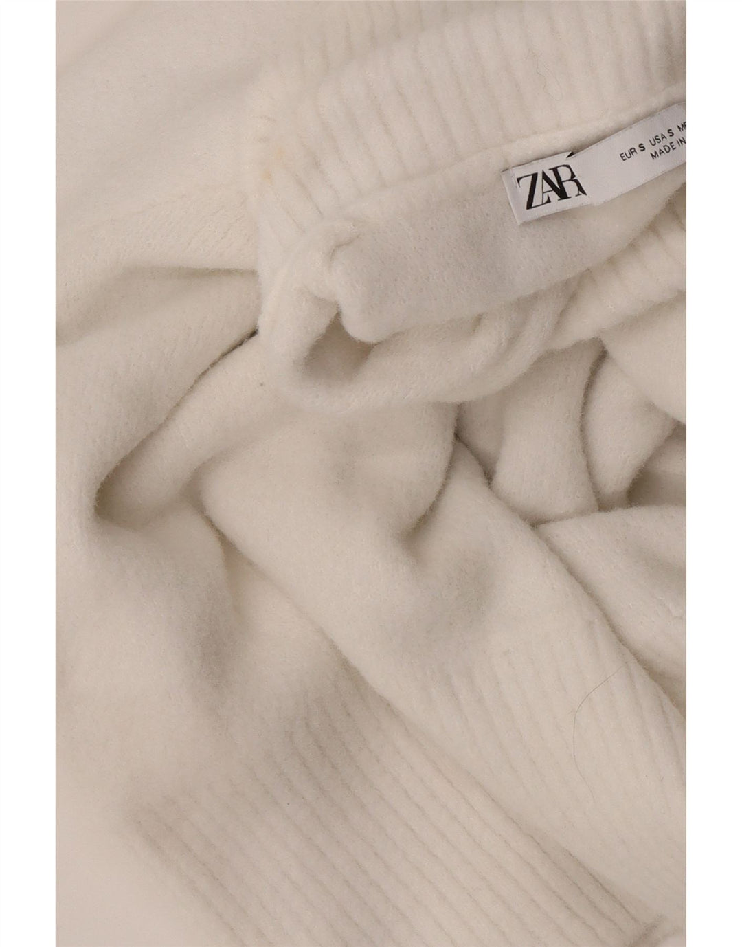 Sweter damski Zara z golfem UK 10, mały, biały