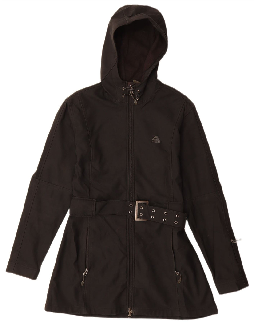 Damska kurtka wiatrówka z kapturem NIKE UK 12, średni czarny poliester