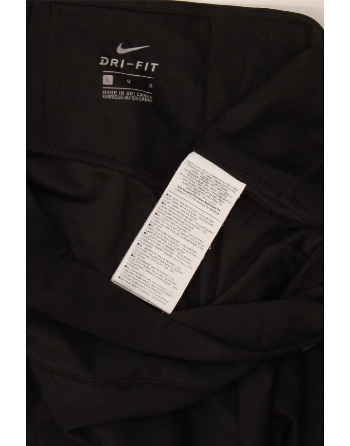 Damskie legginsy Nike Dri Fit UK 14, duże, czarne, poliestrowe