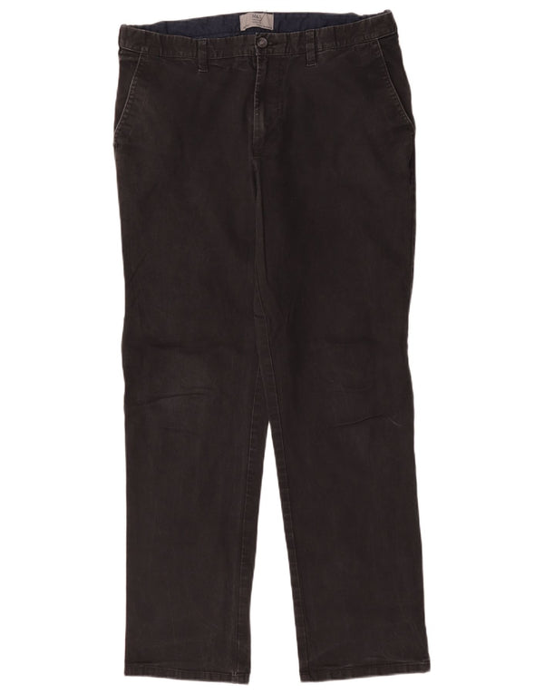 Męskie spodnie chino o regularnym kroju Marks & Spencer W36 L30, czarne, bawełniane