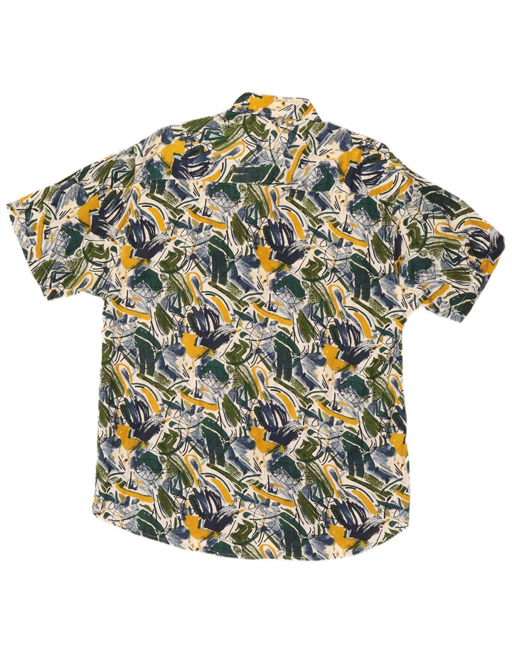 Męska koszula z krótkim rękawem Papillon w abstrakcyjny wzór, średnia, wielobarwna