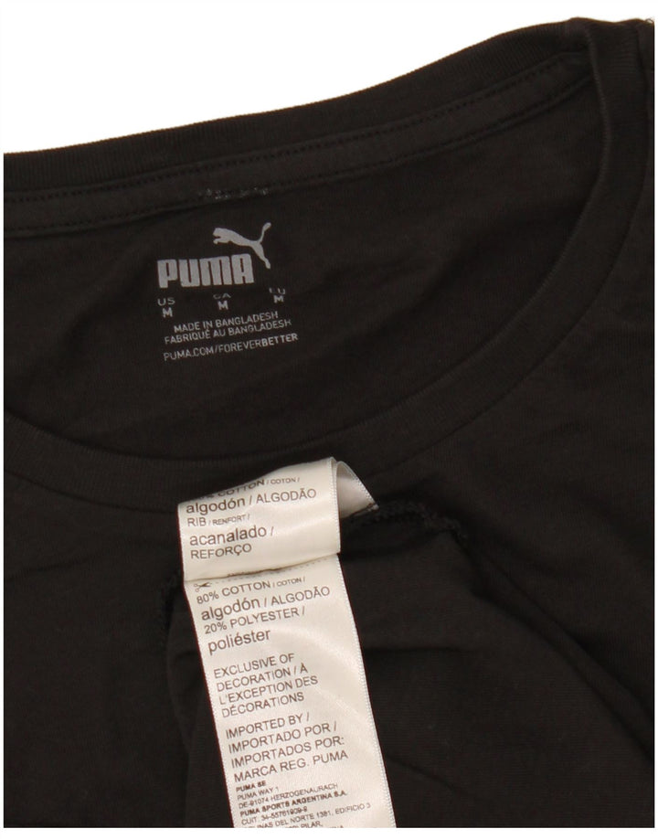 Męska koszulka Puma Top, średnia czarna, bawełniana