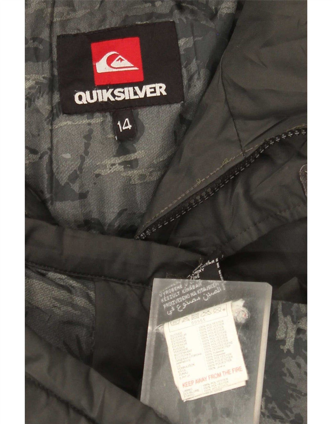 Wyściełana kurtka chłopięca Quiksilver 13-14 lat, szary poliester