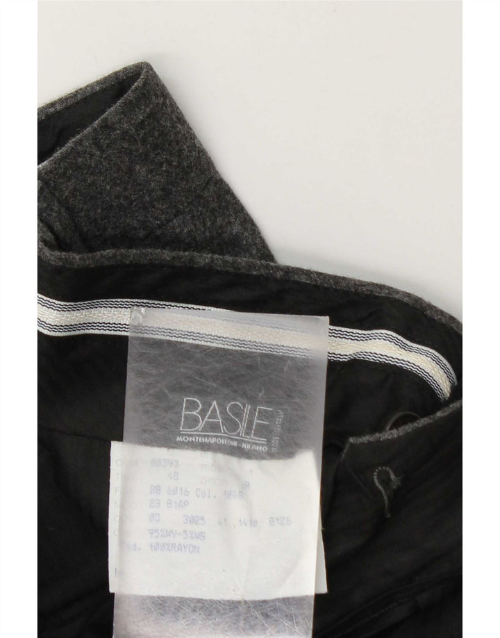 Męskie spodnie garniturowe Basile IT 48 Medium W32 L37 Szara wełna