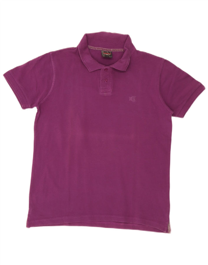 Męska koszulka polo w stylu vintage, średnia fioletowa bawełna