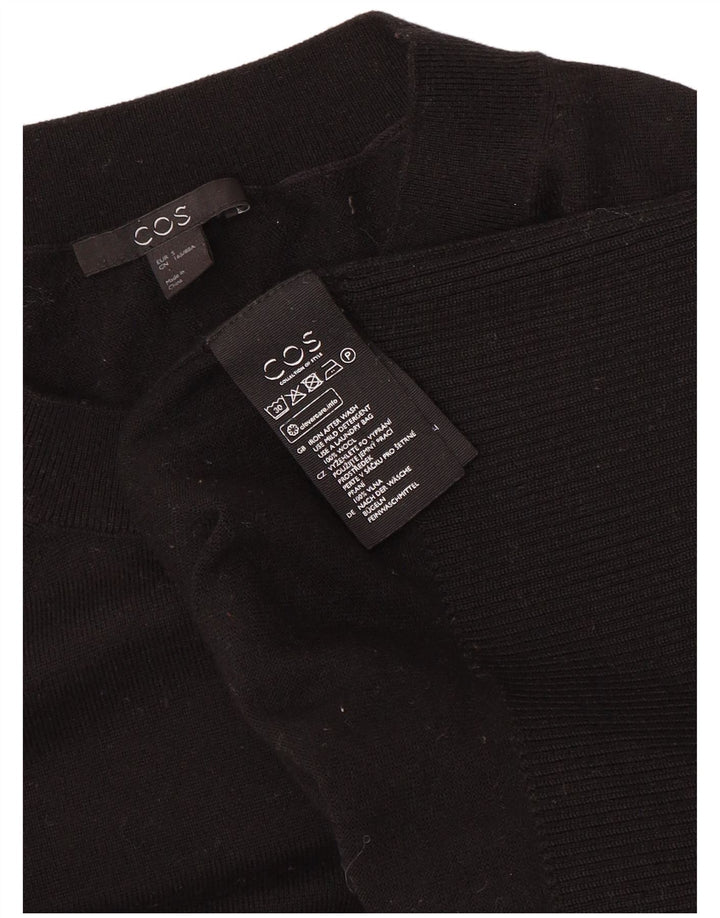 Cos Damski sweter oversize z okrągłym dekoltem UK 10, mała czarna wełna