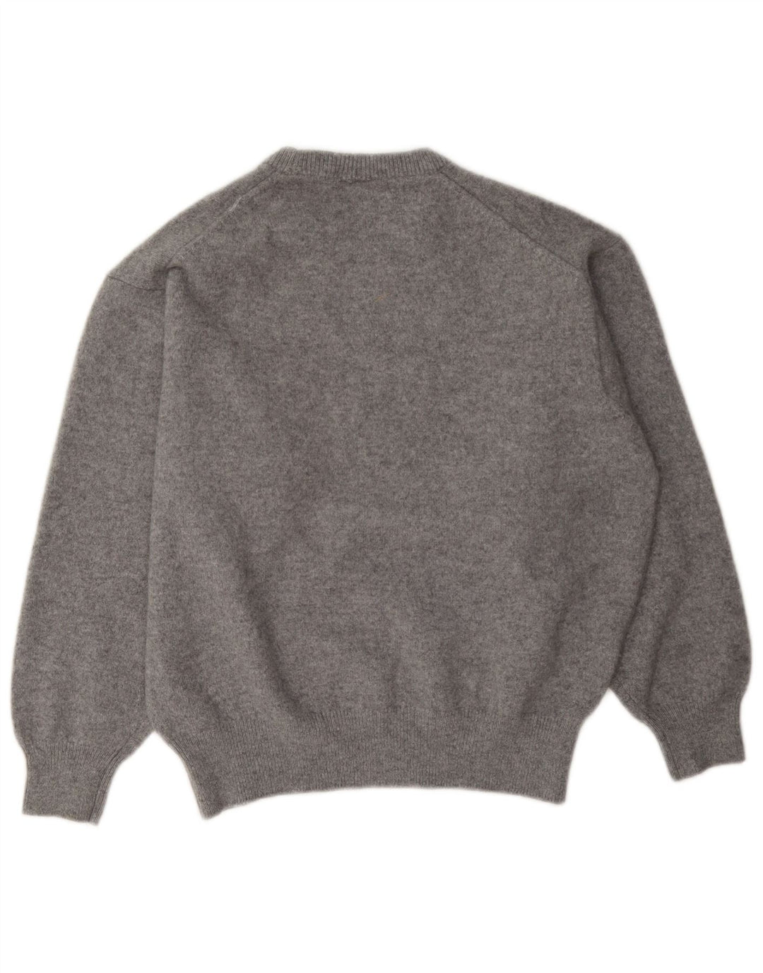 Marks & Spencer Męski sweter z okrągłym dekoltem, średnioszary, wełniany