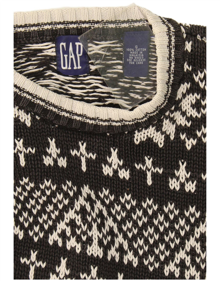 Męski sweter Gap z okrągłym dekoltem, mały, czarny, z bawełny Fair Isle