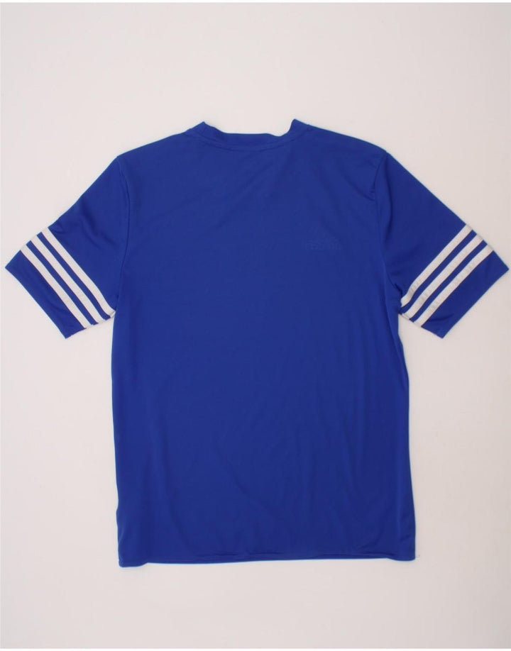 ADIDAS Boys Climalite T-Shirt Top 11-12 Years XL Blue Polyester Vintage Adidas and Second-Hand Adidas from Messina Hembry 