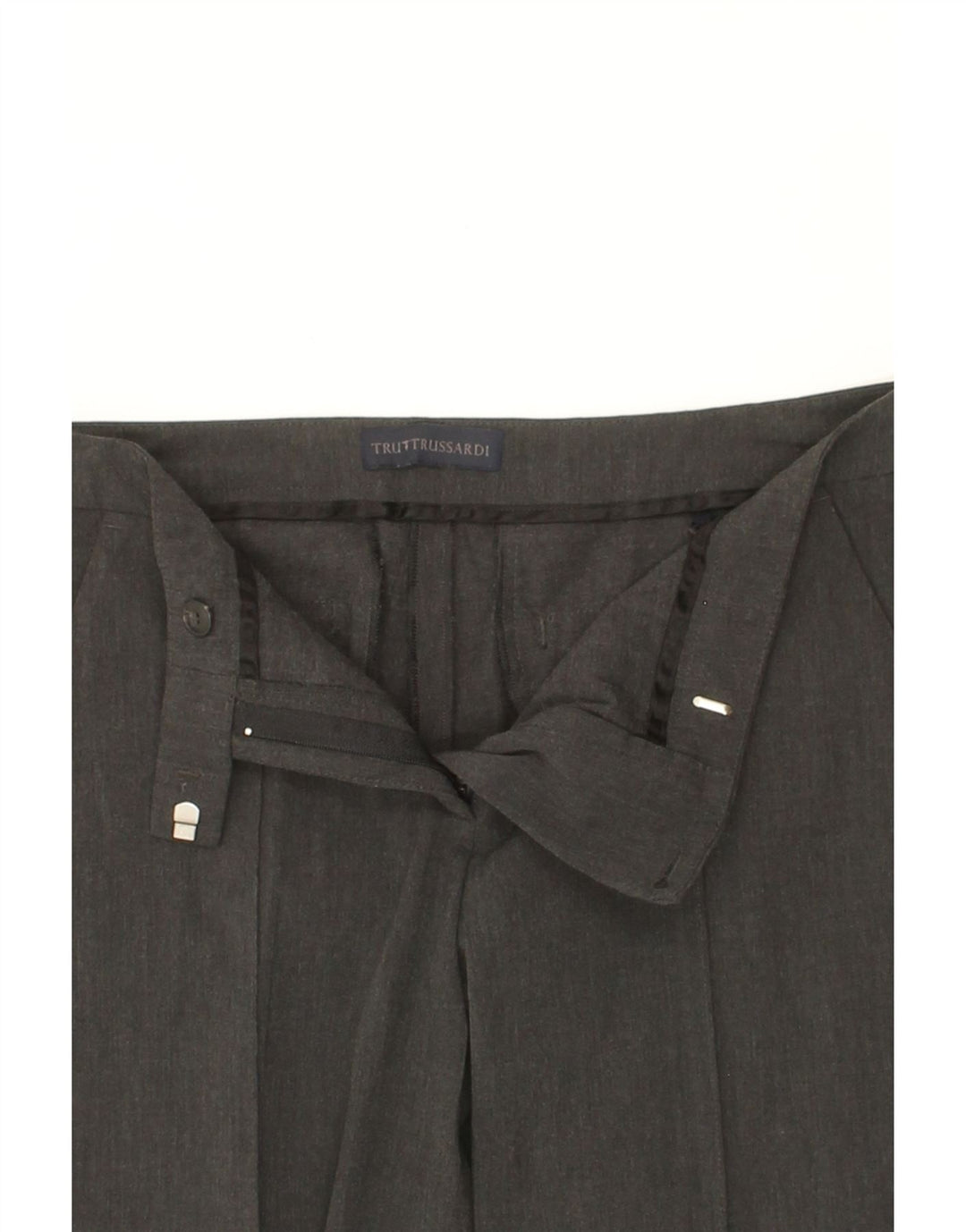 TRUSSARDI Womens Slim Suit Trousers W30 L27 Grey Vintage Trussardi and Second-Hand Trussardi from Messina Hembry 